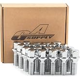 GAsupply M14x1.5 Lug Bolts 28mm Shank, 17mm Hex Conical Seat Chrome, 20pcs