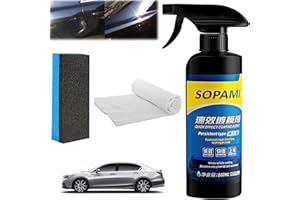 YADUO Sopami Car Coating Spray, 17.6 oz Quick Effect Coating Agent,Sopami Quickly Coat Car Wax,Sopami Car Scratch Wax Polish Spray Waterless Wash,Sopami Oil Film Emulsion Glass Cleaner (1PC+Sponge+Cloth)