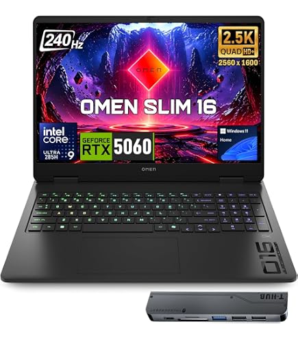 Amazon.com: HP OMEN 16 Slim RTX 5060 Intel Ultra 9-285H 240Hz QHD+