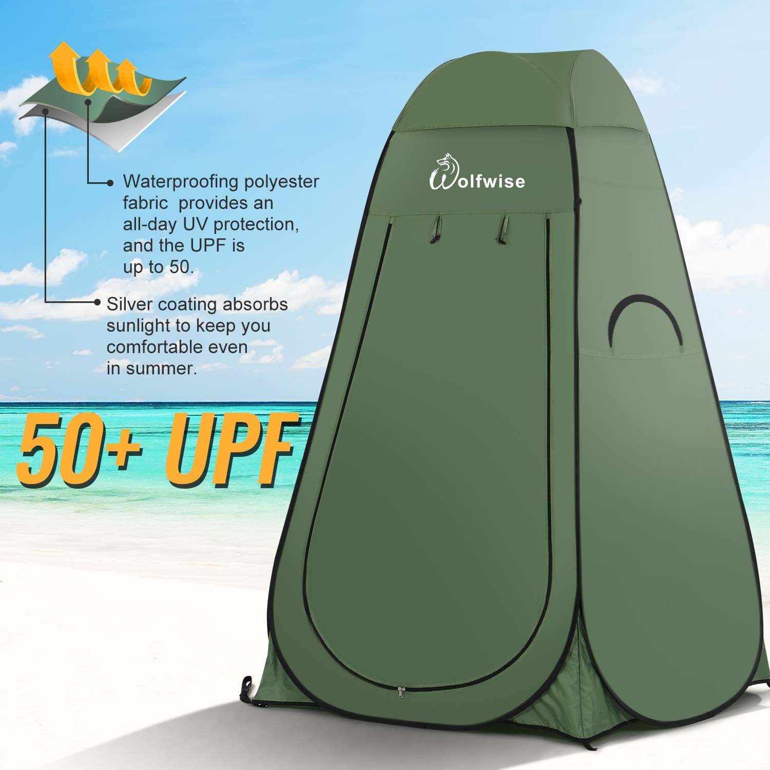 WolfWise Pop Up Privacy Shower Tent Portable Outdoor Sun Shelter Camp Toilet Changing Dressing Room: Sports & Outdoors