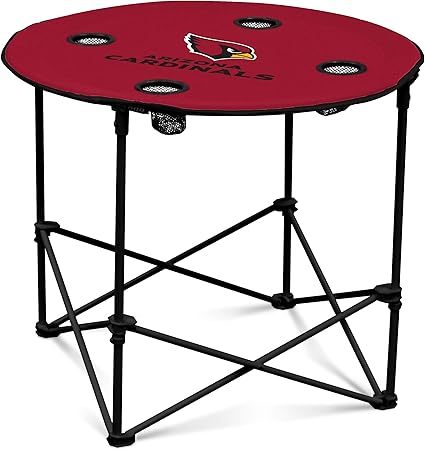 Amazon Com Arizona Cardinals Collapsible Round Table With 4 Cup