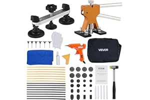 VEVOR Dent Puller Kit, 60 PCS Paintless Dent Removal Kit with Golden Lifter, Bridge Puller, Rubber Hammer, Glue Gun, Auto Bod