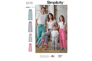 Simplicity 8179 Easy-to-Sew Children, Teen and Adult Pajama Pants Sewing Pattern in Sizes A (XS-XL)