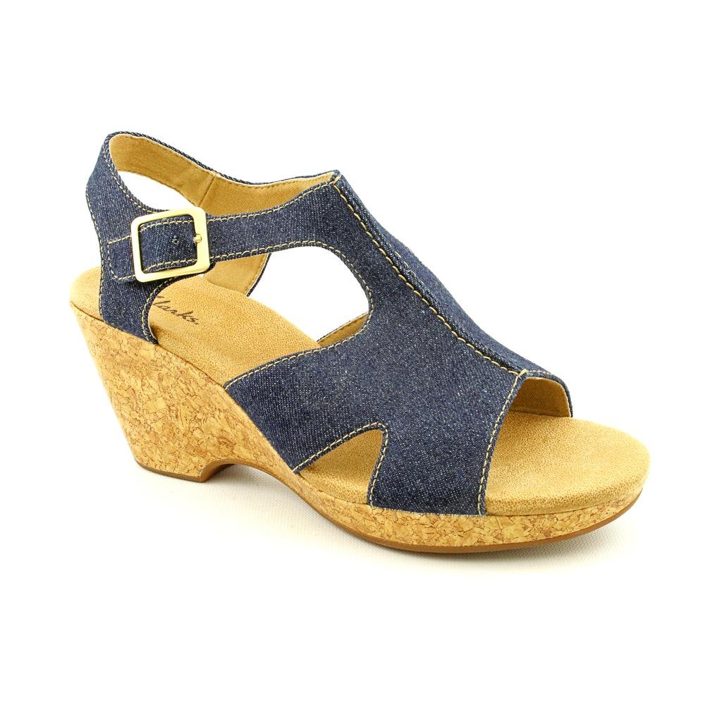 clarks denim wedge