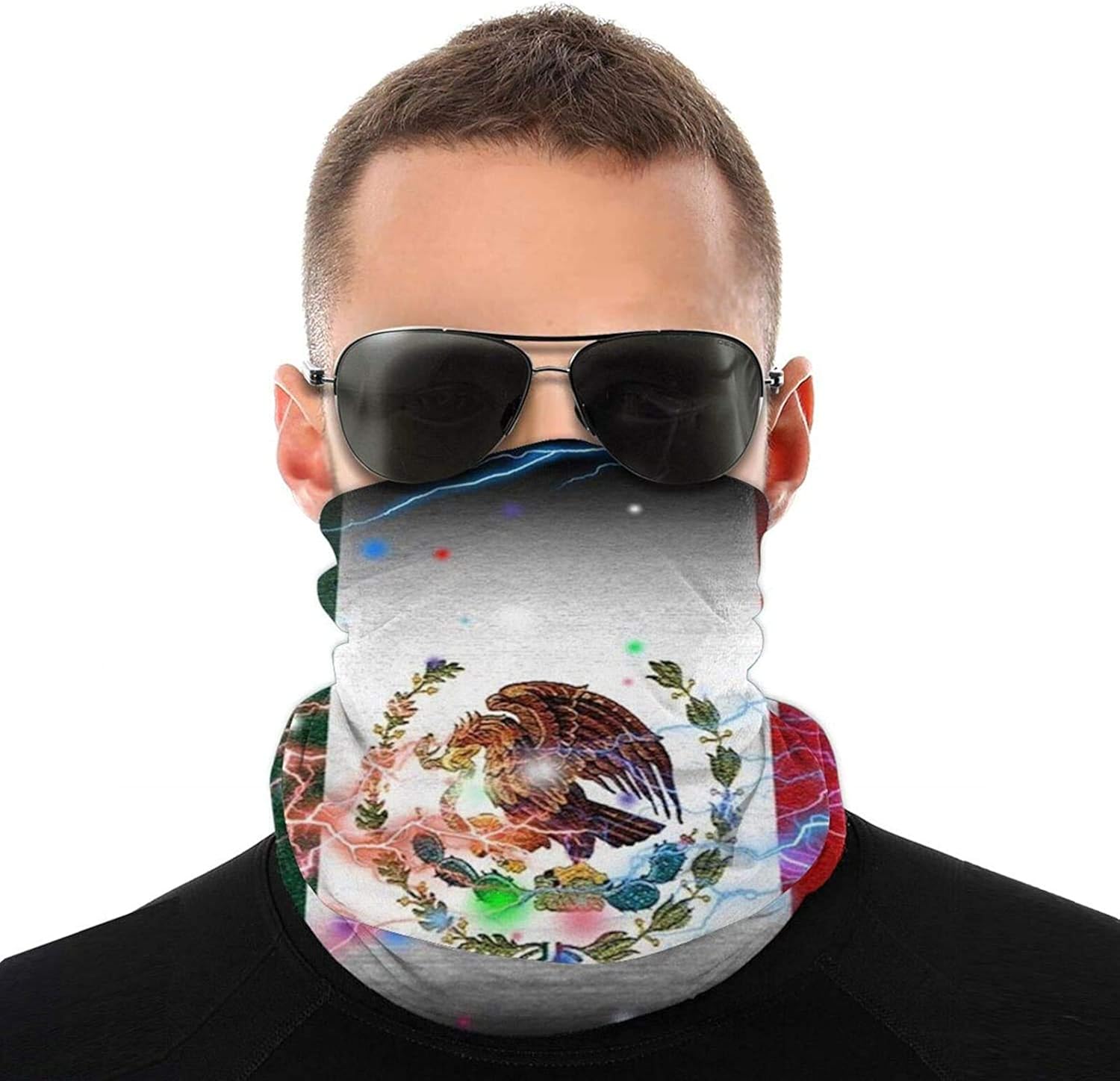 Face Bandana Mask, Mexico Flag Breathable Scarf Reusable Neck Gaiter