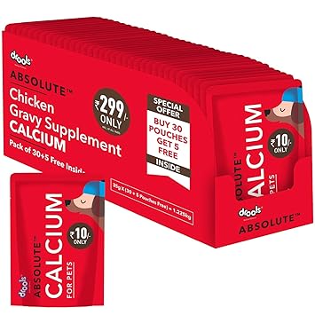 Drools Absolute Calcium Gravy Supplement for Dog, Chicken, 35 g (Buy 30 Get 5 Free)