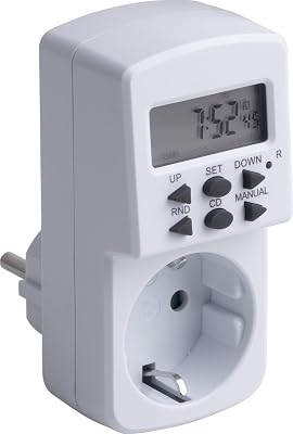 Zeitschaltuhr digital, 1800 W - Sommer- & Winterzeit - 10 konfigurierbare Programme - Mit Countdown-Funktion & Zufallsgenerator / Timer für die Steckdose / Timer mit Zufallsschaltung / 7474110