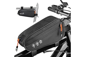 WOTOW Bike Frame Bag - 3 Ways Installation Water Resistant Reflective Bicycle Top Tube Bag with Two Side Pockets, Ebike Cycling Triangle Bag Pouch Accessories for MTB Road Travel (1.2L)