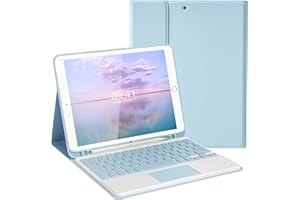 LAMA Wireless Keyboard Case with Touchpad for iPad 10.2" 9th 8th 7th Generation, Detachable Bluetooth Keyboard with Pencil Ho