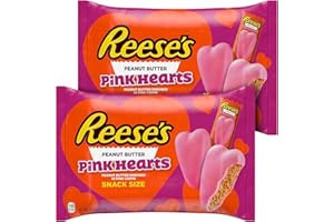 TABOOM REESE'SPink Creme Peanut Butter Snack Size Hearts, Valentine's Day gift, Candy Bag, Peak of 2 (19.2 oz Total)