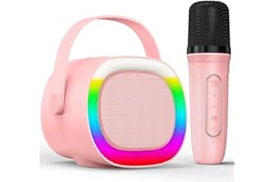 LENRUE Karaoke Machine for Kids, Bluetooth Speaker with Wireless Mic, Colorful Light, Kids Birthday Gift, Karaoke Toys for 4, 5, 6, 7, 8, 9, 10, 12 +Year Old Kids Birthday, Family Home Party