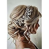 fxmimior Bride Crystal Hair Vine Headband Wedding Comb Evening Party Piece (gold)