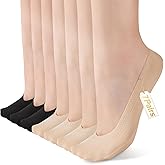 COOPLUS 7 Pairs No Show Socks Womens Ultra Low Cut Liners Non Slip Invisible Hidden Socks for Flats