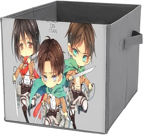 Amazon 折りたたみ収納ボックス収納ケース取っ手付き衣類 おもちゃファイル 雑貨収納大容量収納 ボックス進撃の巨人サスペンスブラッドアニメジャイアントアランイェーガーミカサアッカーマン 収納ケース ボックス オンライン通販