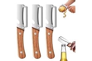 Zero Snag Wooden Peeler, 2-in-1 Multifunctional Stainless Steel Peeler, with Wooden Handle and Bottle Opener, Kitchen Tool fo