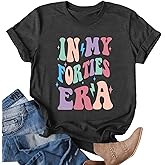 Ithalt 40th Birthday Shirts for Women 40th Letter Print Tshirt Vintage Birthday Party Tees 1984 Short Sleeve Tops