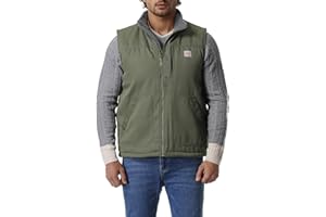 TUAOVA Men's Loose Fit Workwear Vest Fleece-Lined Durability Waterproof Mock-Neck Vest