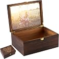 Amazon.com: Larger Wooden Memory Keepsake Boxes With Hinged Lids and a ...
