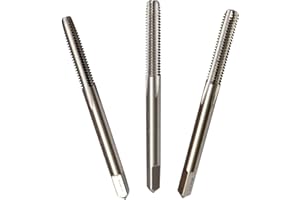 MaxTool 2-56 Hand Thread Taps Set Including Taper+Plug+Bottom HSS M2 Wire Gauge/Numbered Taps Set 56 TPI FULLY GROUND RIGHT HAND; HSN02W00R02