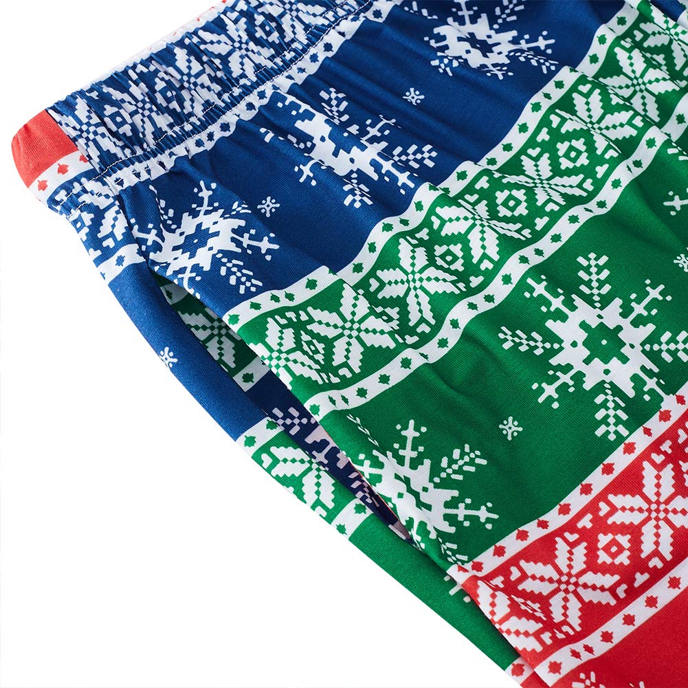 RAISEVERN Winter Autumn Pajama Bottoms Funny Multicolor Stripe Christmas Sleep Pants Casual Home Sleep/Lounge Pants for Men Teens Boys