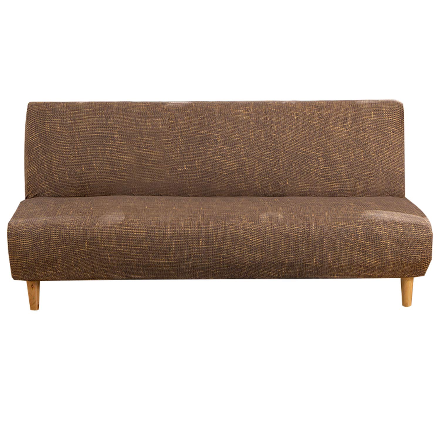 Armless Sofa Bed Cover Spandex Stretch Print Futon Slipcover Non-slip Folding Armless Sofa Cover Seat Couch Protector Fits for 2-3 Seater Folding Sofa Bed without Armrests, 180-210cm (Printed 11)