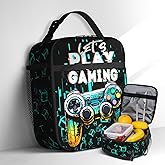Yirasnezy Video Game Lunch Bag for Boys Girls Kids Teenage Colorful Green Gamepad Boys Lunch Box Reusable Insulated Games Lunchbox Waterproof Leakproof Portable Game School Lunch Boxes