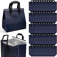 50 PCS Insulated Take Away Bags Thermal Insulation Food Bag Bulk, Disposable Cooler Bags Lunch Bags for Restaurant Grocery Pi