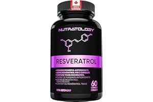 Nutratology® Resveratrol Supplement | Canadian-Made | 600 mg per 2 Capsules | Antioxidant Support | Trans-Resveratrol | 60 Ca
