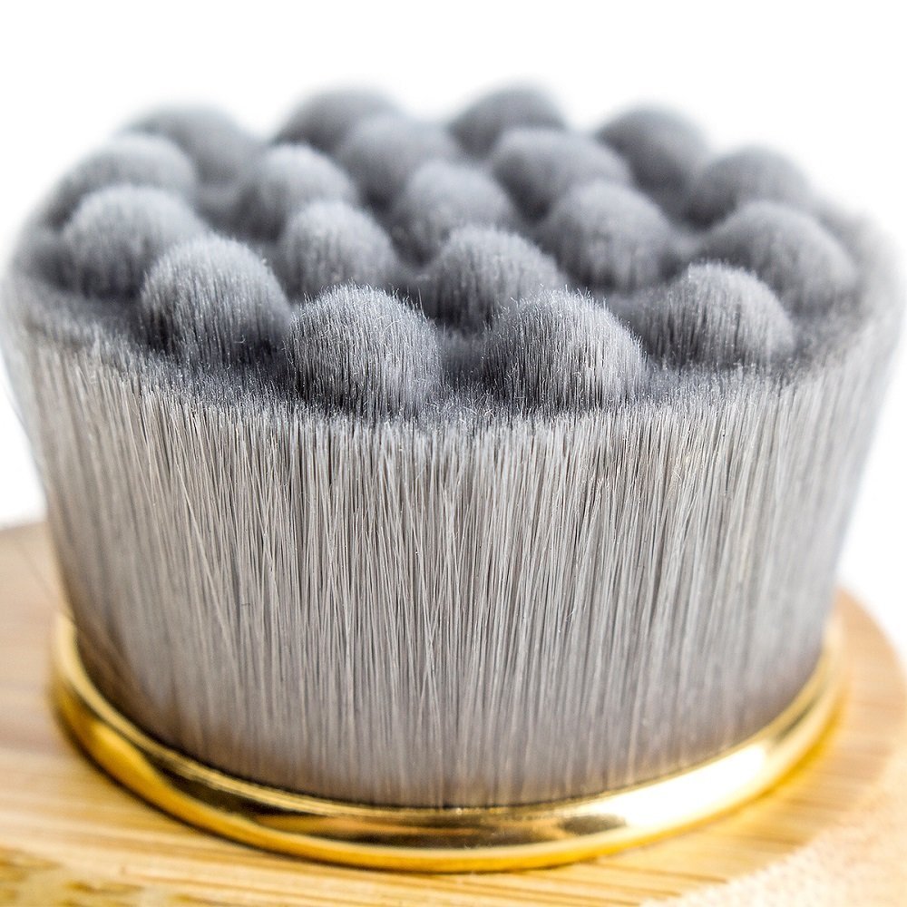 Rosette Bamboo Charcoal Fiber Face Brushes Soft Facial Cleanser Facial Skin Care Tool pore cleaner Exfoliate Brush Bamboo Handle (gray): Beauty
