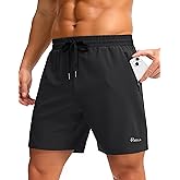 Pudolla Men's Running Gym Shorts with Zipper Pockets 5"/7"/ Lightweight Quick Dry Running Workout Athletic Short