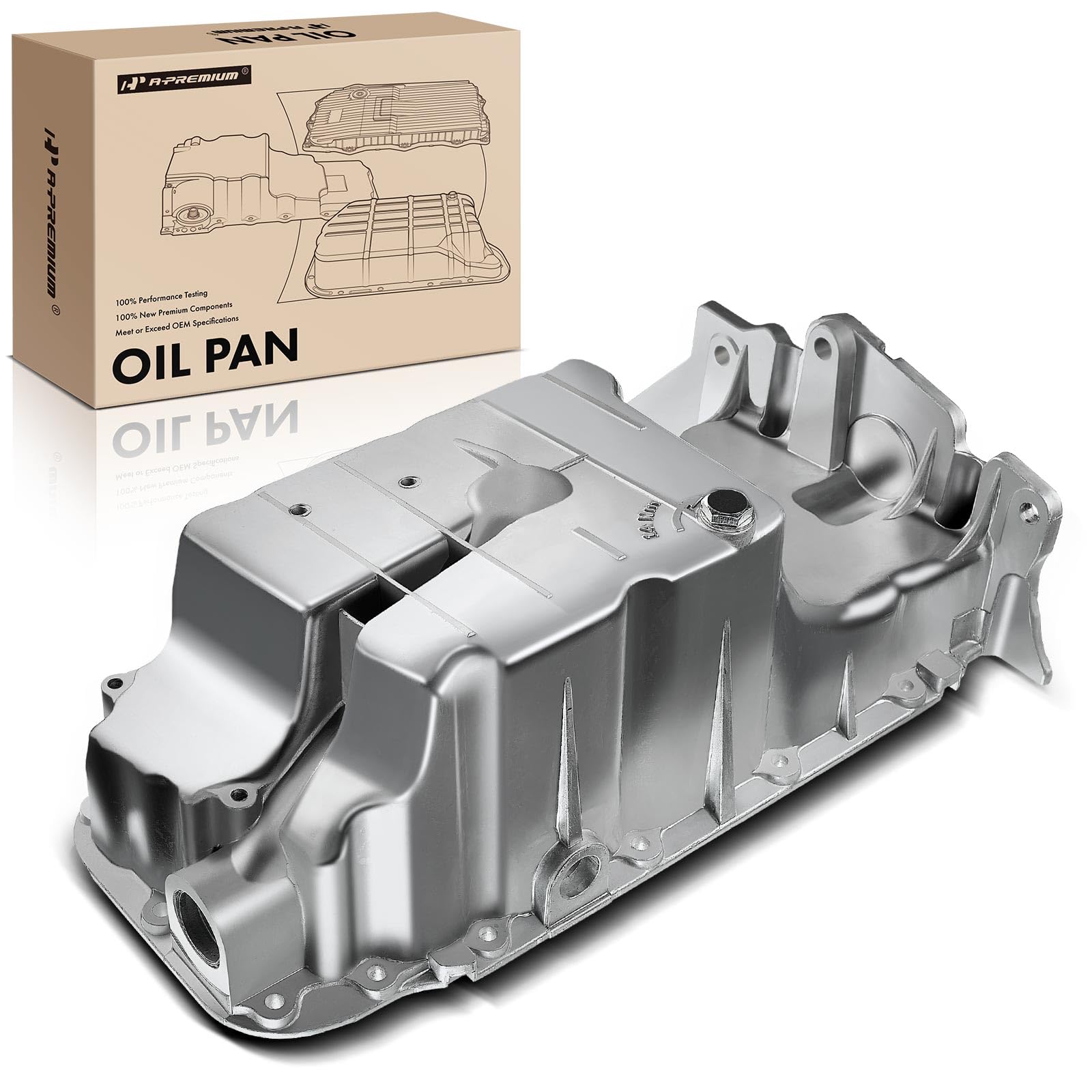 Photo 1 of A-Premium Engine Oil Pan Sump with Drain Plug Compatible with Chevrolet Cruze 2010-2016, Cruze Limited 2016, Sonic 2012-2018, Trax 2017-2018, 1.8L (No Oil Level Sensor), Replaces 55581970