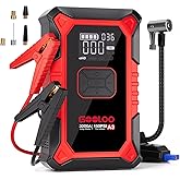 GOOLOO A3 Jump Starter with Air Compressor, 3000A Portable Car Battery Booster (9.0 Gas/6.5L Diesel) with 150PSI Auto-Shutoff Tire Inflator, 12V Supersafe Lithium Jump Box Car Battery Jumper Starter