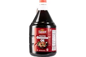 Gefen 100% Pure Toasted Sesame Oil, 2 Liter - 67.6oz | Rich Aroma & Premium Quality | Bulk Food Service Size | Easy Pour hand