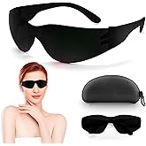 Red Light Therapy Glasses, Eyes Protection for Tanning Goggles,IPL Glasses 600-900nm Laser Cosmetology Operator Eye Protection with Case (Black)