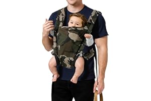 MISSWISDOM Newborn Baby Carrier to Toddler(7-30lbs)-Military Stylish Baby Holder Carrier for Dad with Adjustable Strap, Lightweight Infant Baby Hip Carrier with Windproof, One Size Fits All, Camouflage