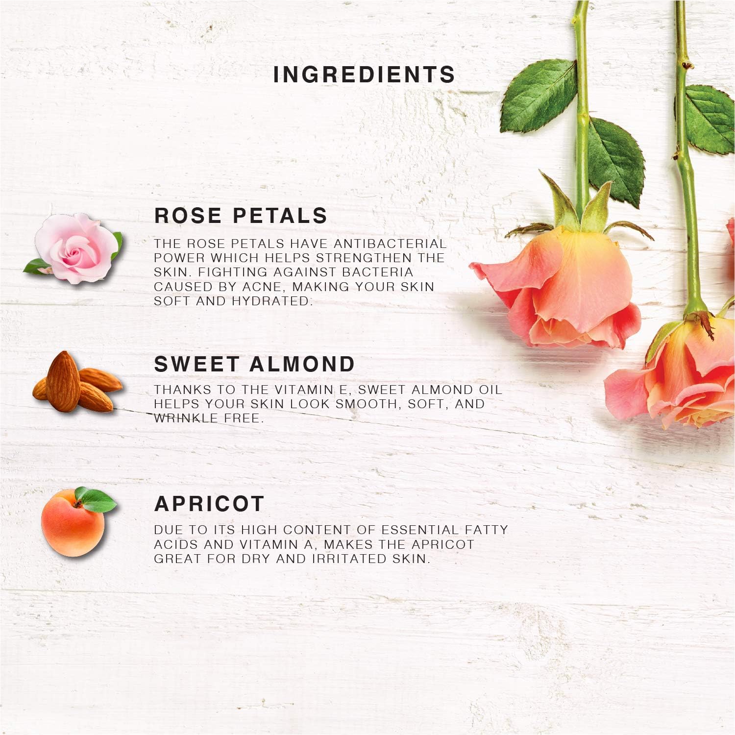 Rose Multi-Use Oil for Face, Body and Hair - Organic Blend of Apricot, Vitamin E and Sweet Almond Oil Moisturizer for Dry Skin, Scalp and Nails - Rose Petals, and Bergamot Essential Oil - 4 Fl Oz : Beauty