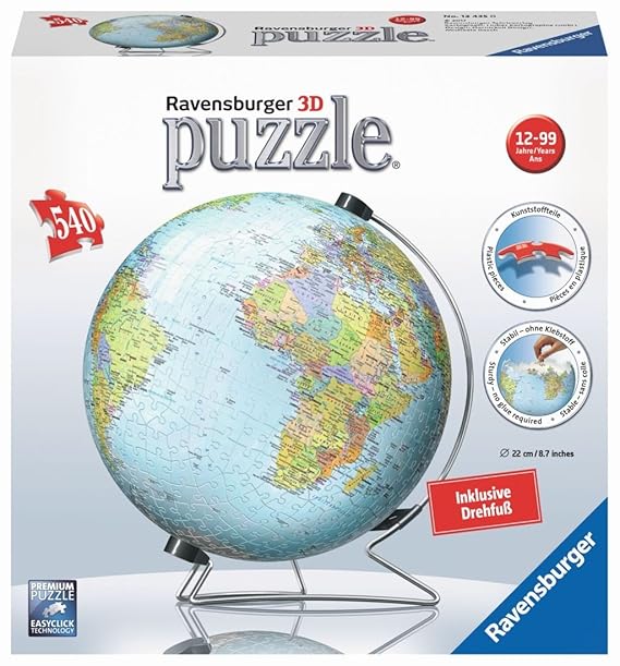 Ravensburger 12435 Globus in deutscher Sprache 3D-Puzzle