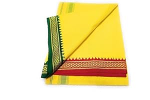 Kolakeer™ Men's Cotton Color Dhoti - 1.8 Mtrs South Indian Thalapathy Style Single Layer Dhoti Veshti Mundu