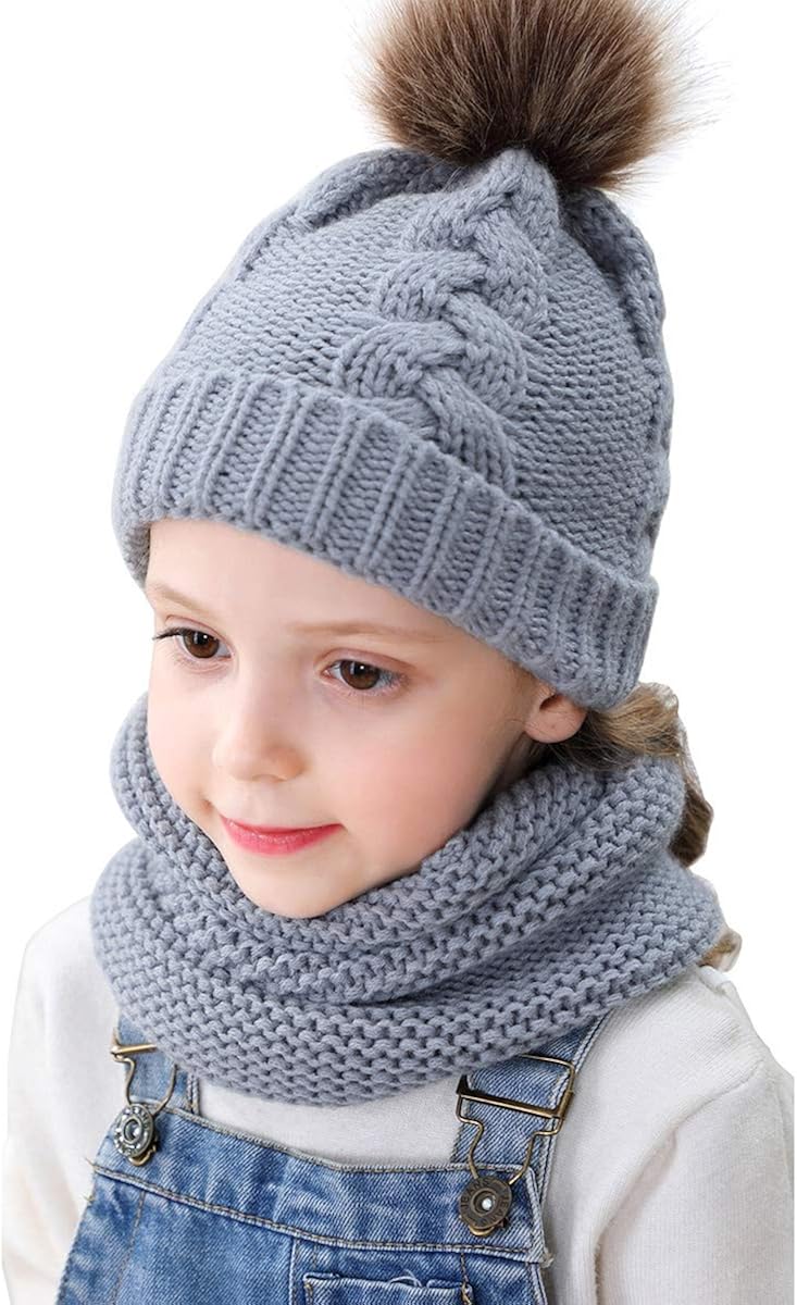 Kinder Mütze & Schal Set - Baumwolle Für Mädchen & Jungen