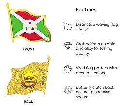 Burundi Flag Lapel Pin - Enamel Metal National
