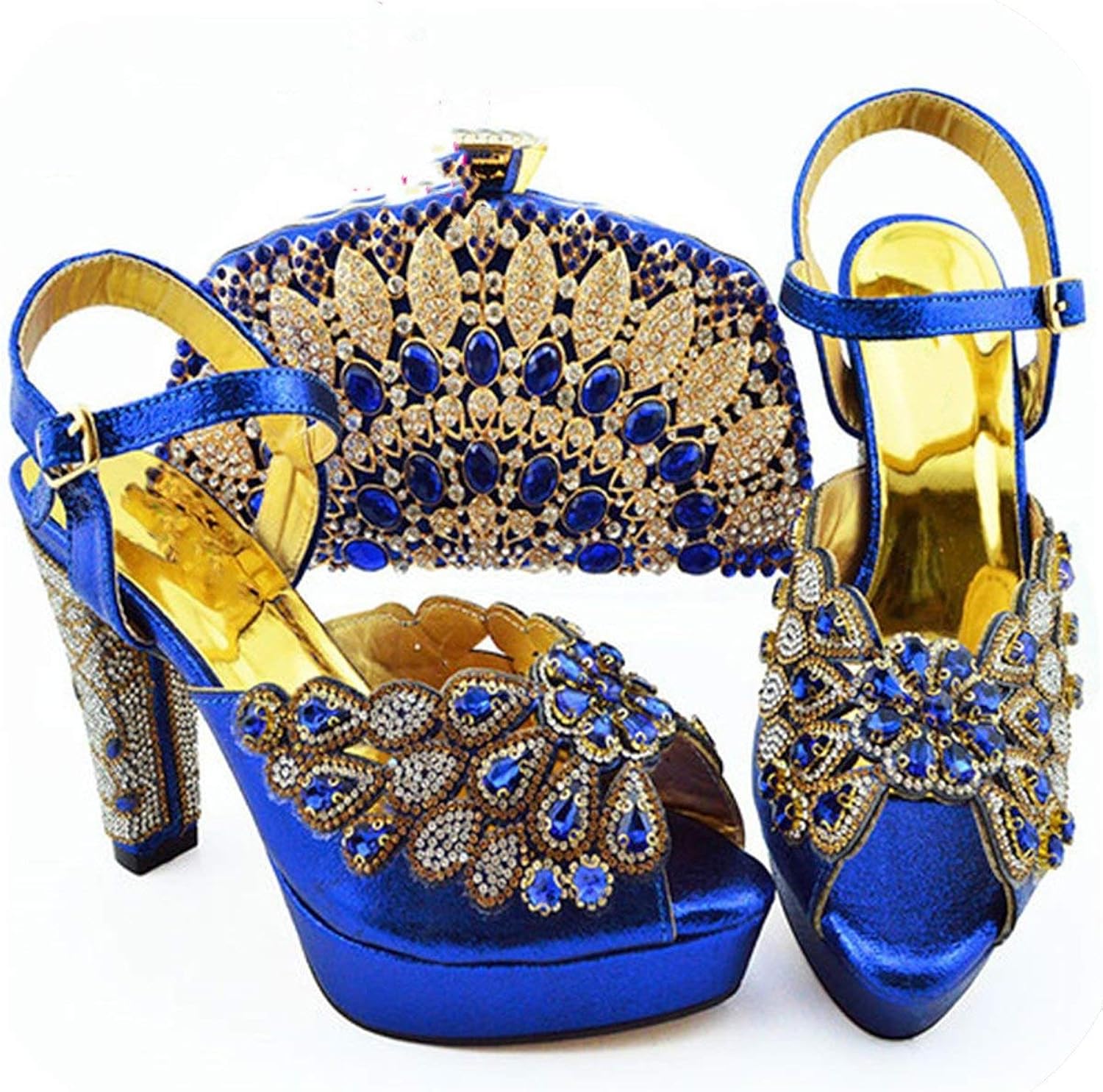 blue shoes and bags to match