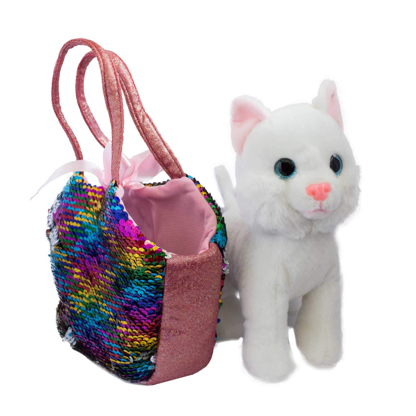 Joy Toy 52268 Catty Plush 20 cm in Magic Sequin Bag 13 x 25 x 20 cm Multi-Coloured