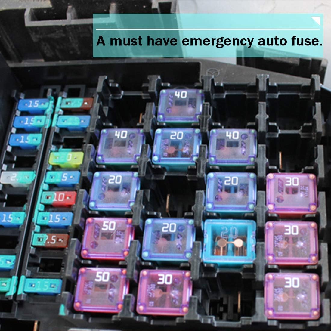 30 Pc Automotive TALL/STANDARD PROFILE JCASE Box Shaped Fuse Kit for pickup Trucks, Cars and SUVs: Automotive