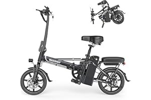 MAXSHOT Electric Bike for Adults,Electric Bicycles Max 28/40 Miles Ranges up to 22 MPH,14" Folding Ebike with Peak 750W Motor.ebike with 499.2/749WH Removable Battery, Front & Rear Suspension