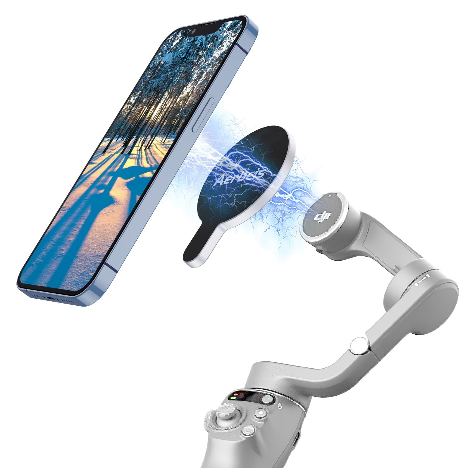 DJI Magnetic Ring Clamp Holder - for Magsafe DJI OM 6 / OM 5 / OM 4 / OM 4 SE Adapter Mount Compatible with DJI Osmo Gimbal Stabilizer, DJI OM Accessories
