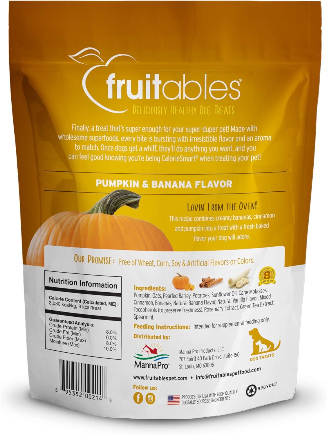 Fruitables Dog Treats Pumpkin & Banana Flavor - Image 3