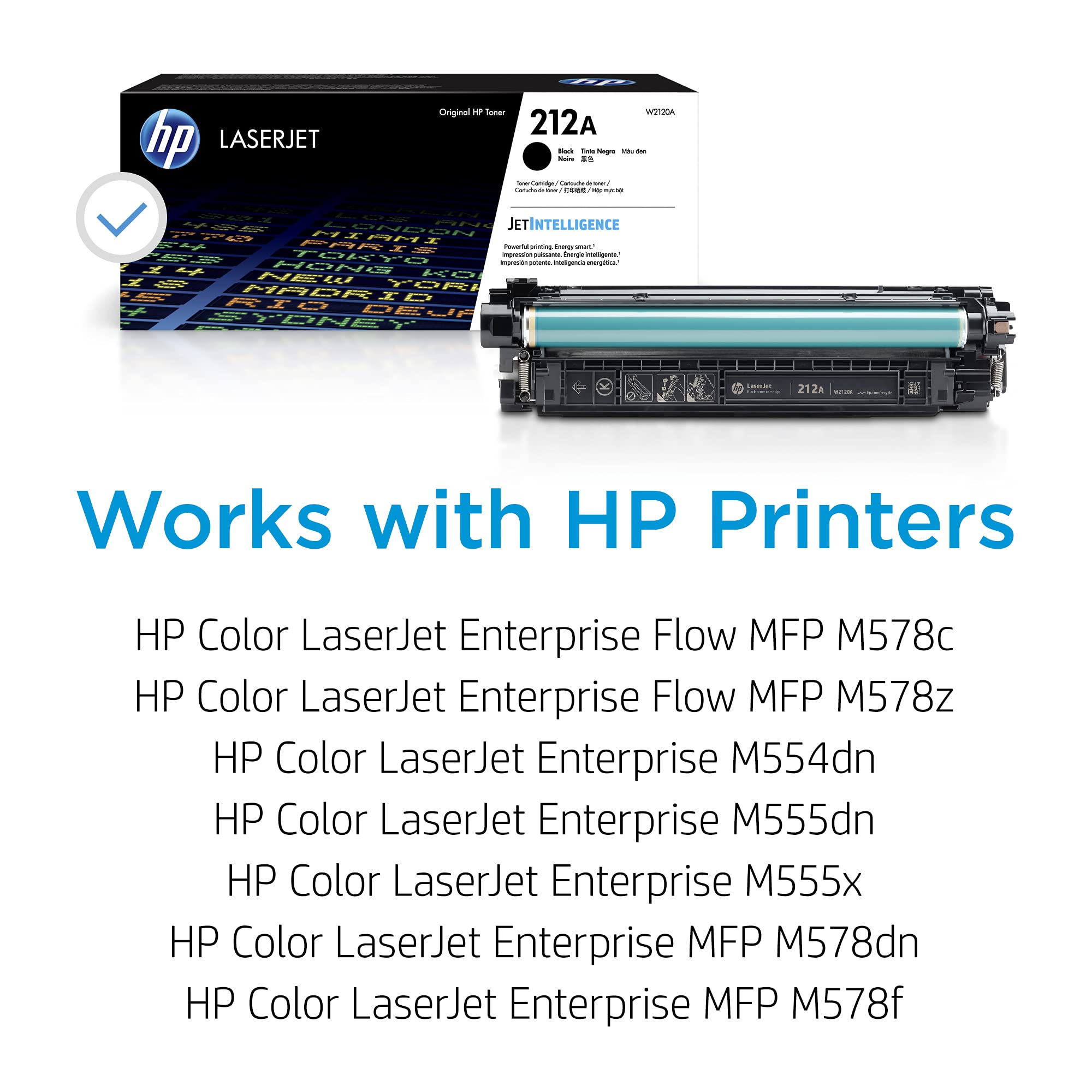 HP 212A Black Toner Cartridge for HP Printers | Works with Color LaserJet Enterprise M554, M555 Series; Color LaserJet Enterprise MFP M578 Series | W2120A