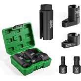 SK 5-Piece O2 Sensor Socket Thread Chaser Set,3/8" 1/2" Drive x 7/8" 22mm | Oxygen Sensor Wrench, Offset Oxygen Sensor Removal Tool, Automotive Kit for Easy Removal, Installation &amp; Repair