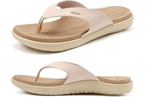 KuaiLu Flip Flops For Women Ladies Orthotic Yoga Mat Cushion Sandals Dressy Womans Lightweight Summer Slip On Beach Sandles with Comfortable Arch Support (US Size 5-12)