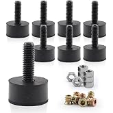 NEWBYTEK 5/16"-18 Non-Slip Furniture Levelers, 8-Pack Leveling Feet | Stop wobble on uneven floors &amp; absorb noisy vibrations, preventing scratches using adjustable fully rubber-filled pads